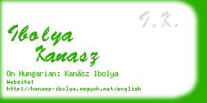 ibolya kanasz business card